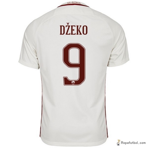 Camiseta As Roma Replica Segunda Ropa Dzeko 2016/17 Blanco